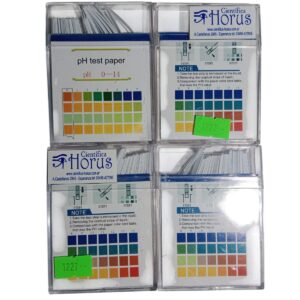 PAPEL PH1/14 CAJA PLÁSTICA X 100 TIRAS 4 COLORES